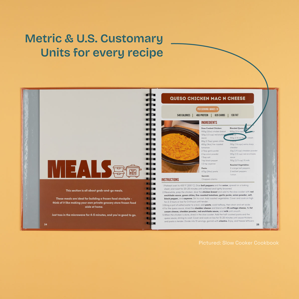 Slow Cooker Recipe + callout for metric + U.S. Cusomary units in every recipe